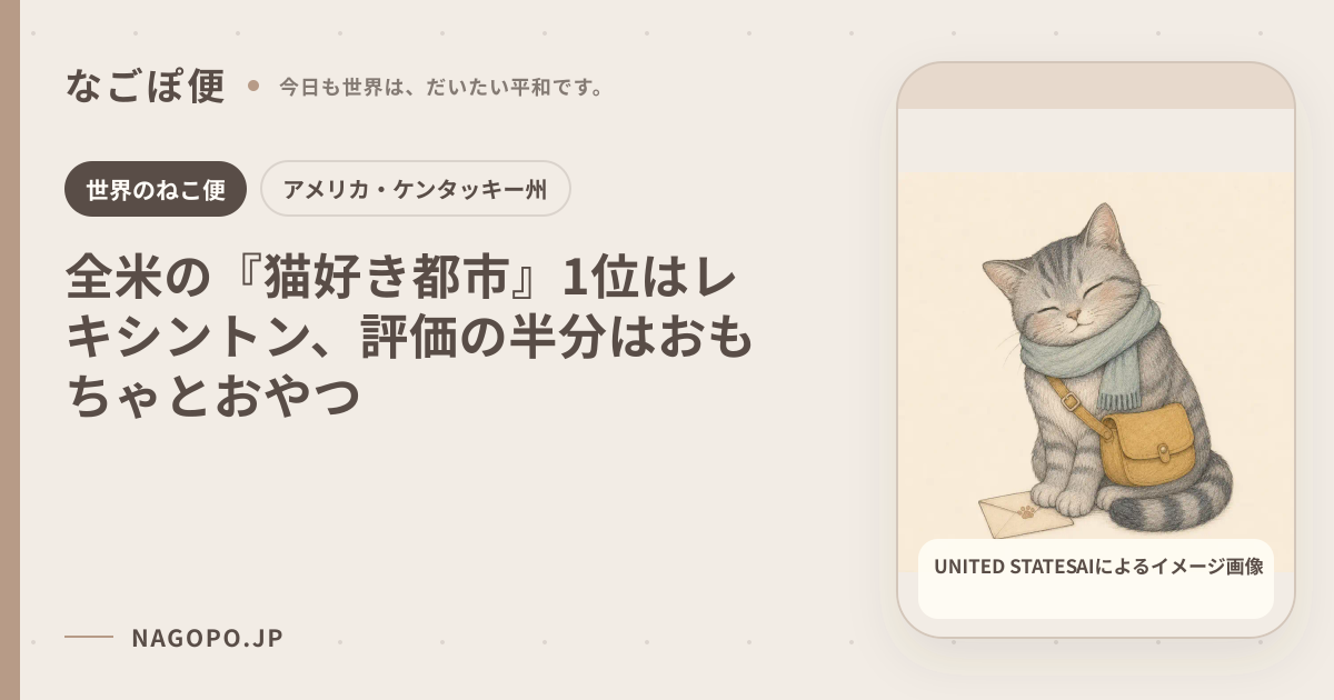 全米の『猫好き都市』1位はレキシントン、評価の半分はおもちゃとおやつのAIによるイメージ画像