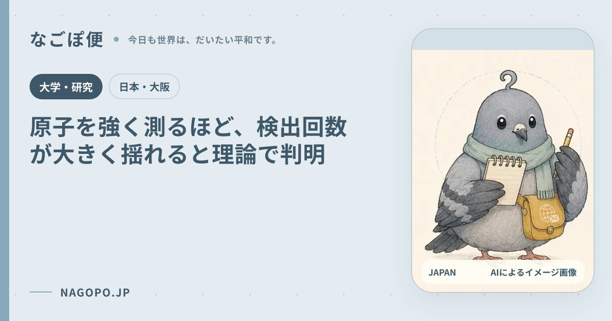 原子を強く測るほど、検出回数が大きく揺れると理論で判明のAIによるイメージ画像