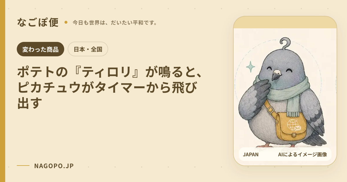 ポテトの『ティロリ』が鳴ると、ピカチュウがタイマーから飛び出すのAIによるイメージ画像