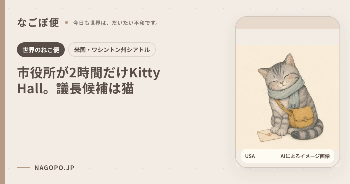 市役所が2時間だけKitty Hall。議長候補は猫のAIによるイメージ画像