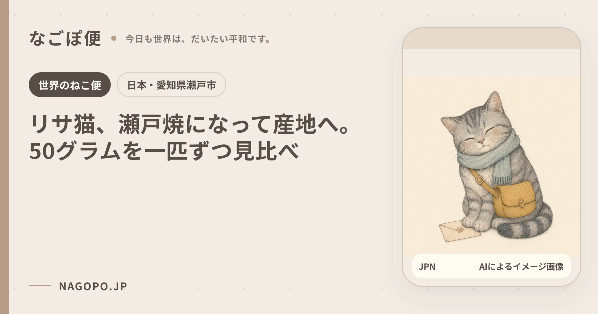リサ猫、瀬戸焼になって産地へ。50グラムを一匹ずつ見比べのAIによるイメージ画像