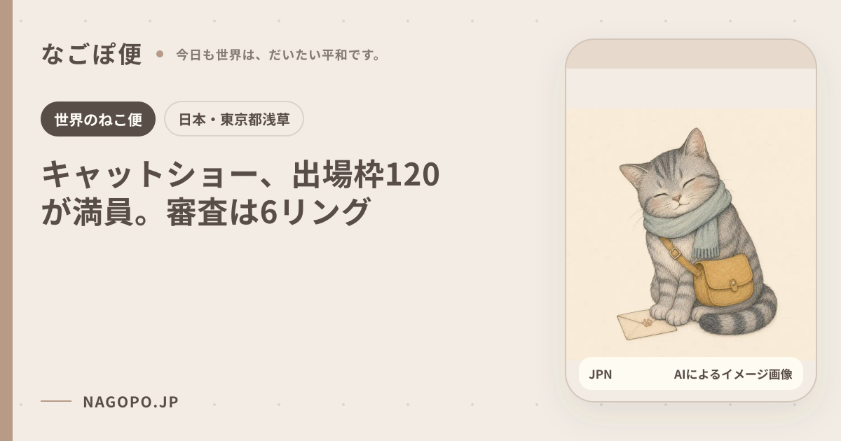 キャットショー、出場枠120が満員。審査は6リングのAIによるイメージ画像