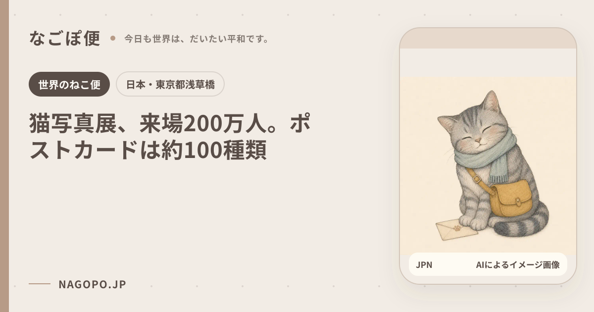 猫写真展、来場200万人。ポストカードは約100種類のAIによるイメージ画像