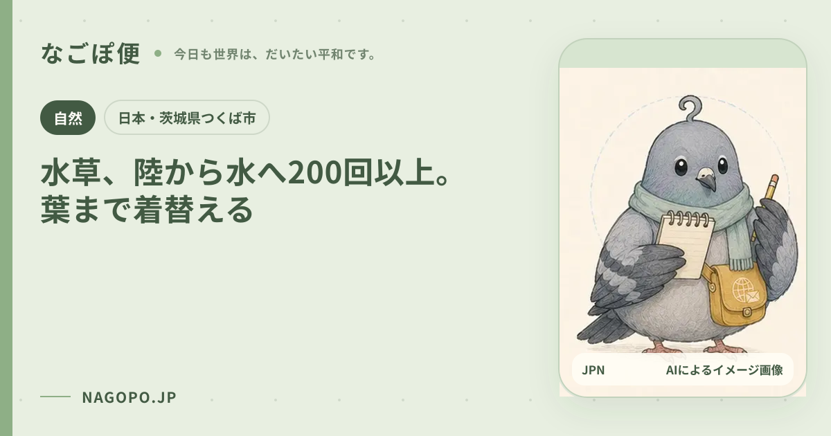 水草、陸から水へ200回以上。葉まで着替えるのAIによるイメージ画像